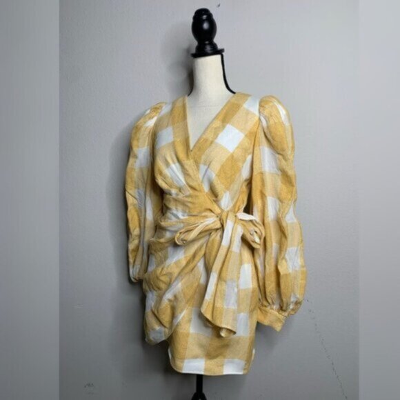 Acler Sutherland Checkered Wrap Mini Dress - Picture 7 of 16